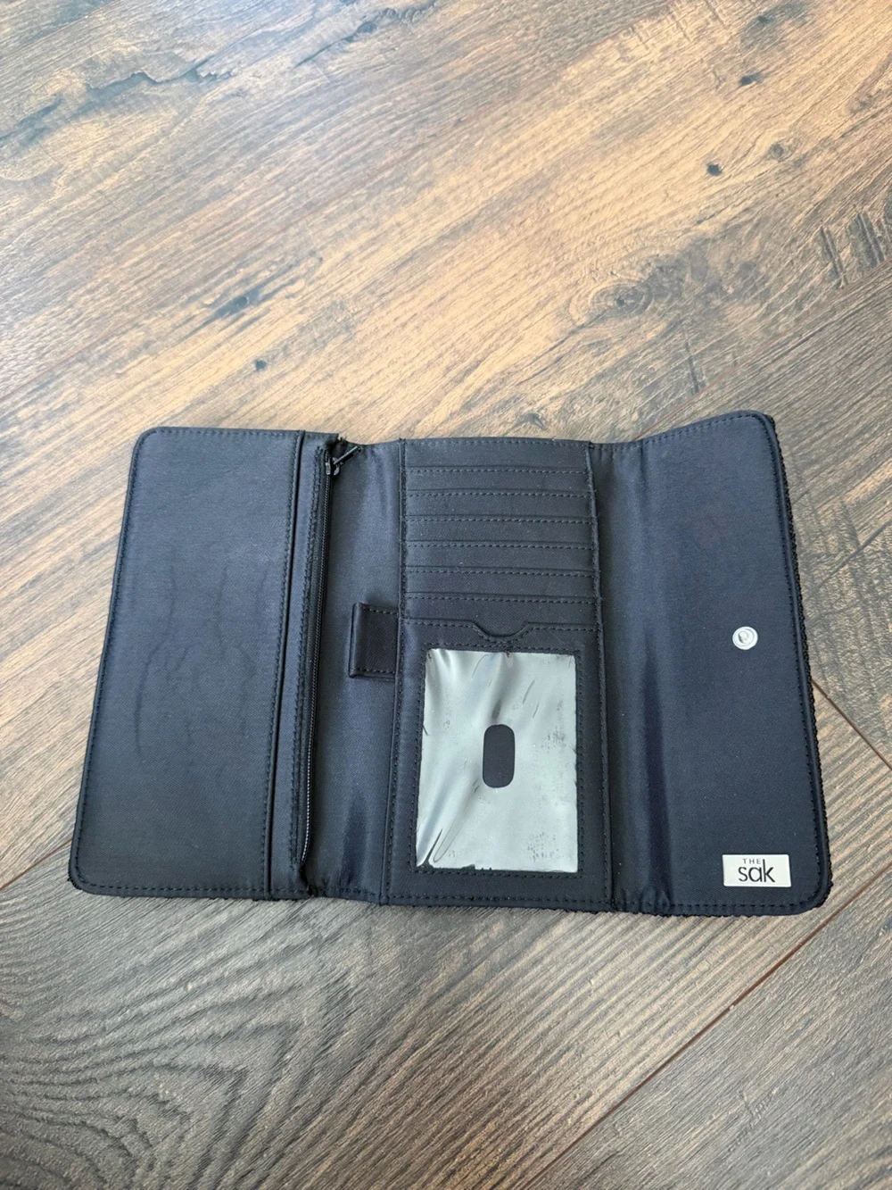The Sak Crocheted Trifold Black Wallet